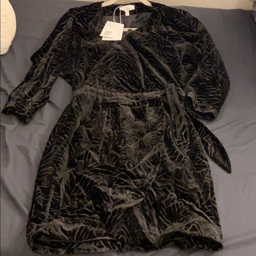 NWT, & other stories, black velvet printed dress